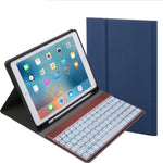 Bao da máy tính bảng gập ngang có bàn phím Bluetooth tháo rời + giá đỡ & đèn nền nhiều màu 508A cho iPad Pro 9.7 inch, iPad Air, iPad Air 2, iPad 9.7 inch (2017), iPad 9.7 inch (2018), 508A Xanh dương, 508A Vàng champagne