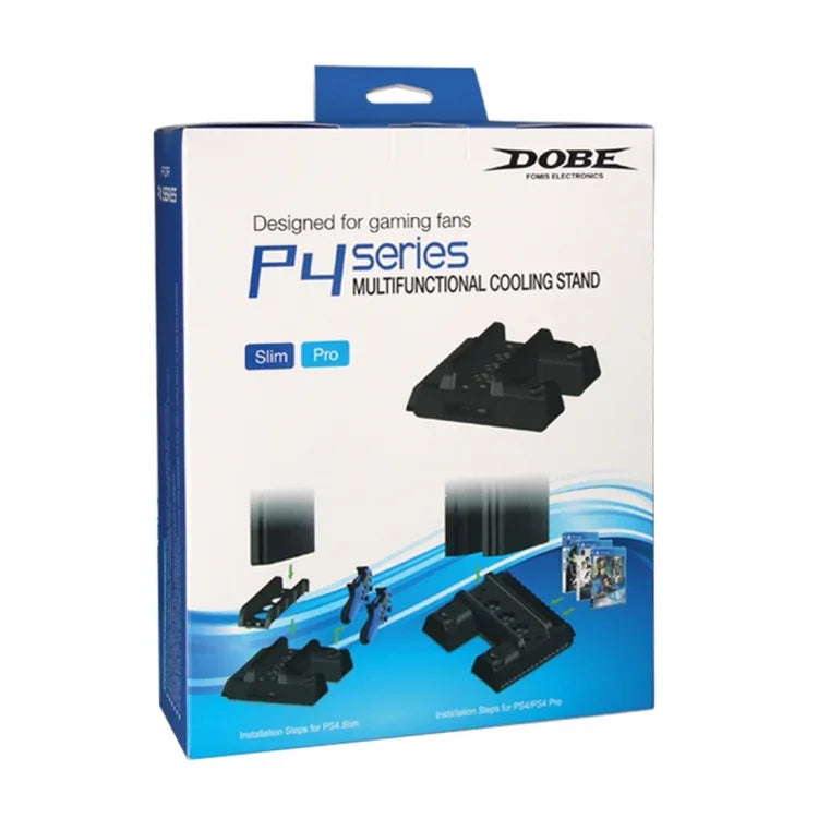 Quạt làm mát 3 trong 1 + Khe đựng game + Đế sạc tay cầm chơi game DOBE TP4-882 cho Sony PS4 / PS4 Pro / PS4 Slim, Dùng cho PS4 / PS4 Pro / PS4 Slim