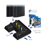 Quạt làm mát 3 trong 1 + Khe đựng game + Đế sạc tay cầm chơi game DOBE TP4-882 cho Sony PS4 / PS4 Pro / PS4 Slim, Dùng cho PS4 / PS4 Pro / PS4 Slim