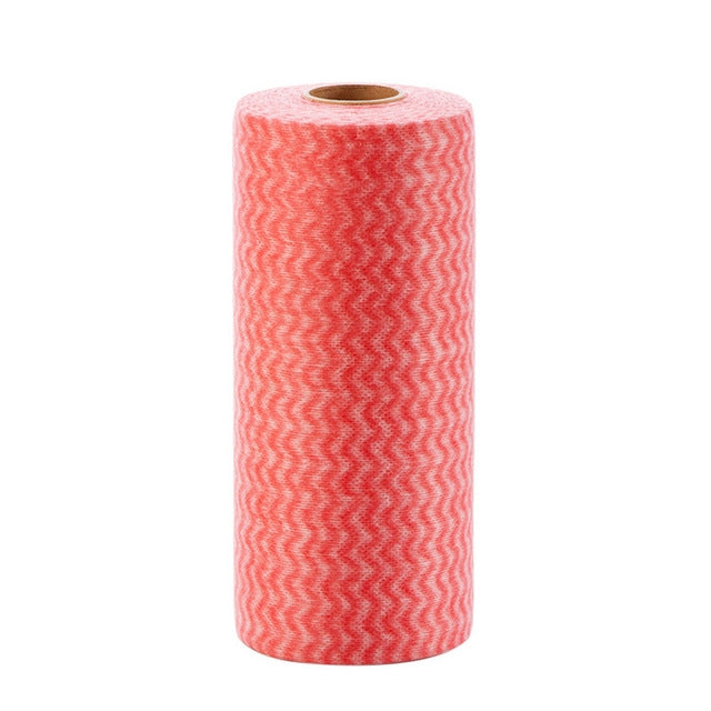 50 tờ khăn rửa không dệt dùng một lần, khăn lau bát đĩa, Đỏ, Cam, Xanh