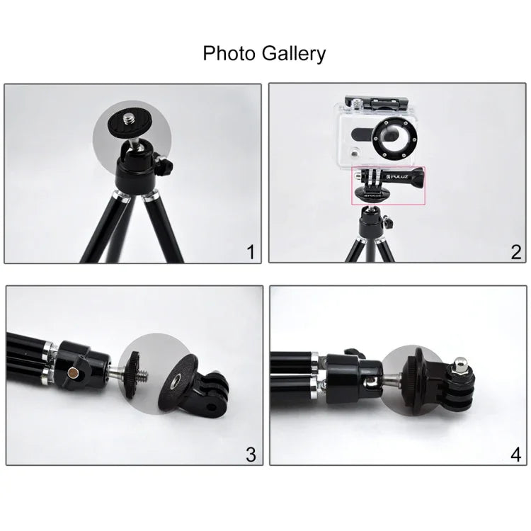 Bộ Chuyển Đổi Giá Đỡ Chân Máy PULUZ cho Camera Thể Thao PULUZ Jaws Flex Clamp Mount cho GoPro, Insta360, DJI và Các Camera Thể Thao Khác, Giá Đỡ Chân Máy (Chất Liệu PVC)