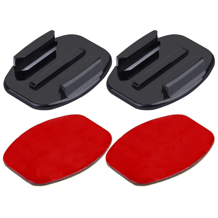 Bộ 2 Giá Đỡ Mặt Phẳng + 2 Miếng Dán Giá Đỡ Dán Cho Máy Quay Thể Thao PULUZ Jaws Flex Clamp Cho GoPro, Insta360, DJI và Các Máy Quay Hành Động Khác, Gói Miếng Dán B