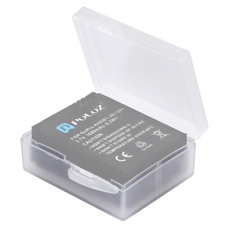 Hộp Đựng Pin Nhựa Cứng Trong Suốt PULUZ (dành cho Pin GoPro HERO4), AHDBT-301/201, AHDBT-401