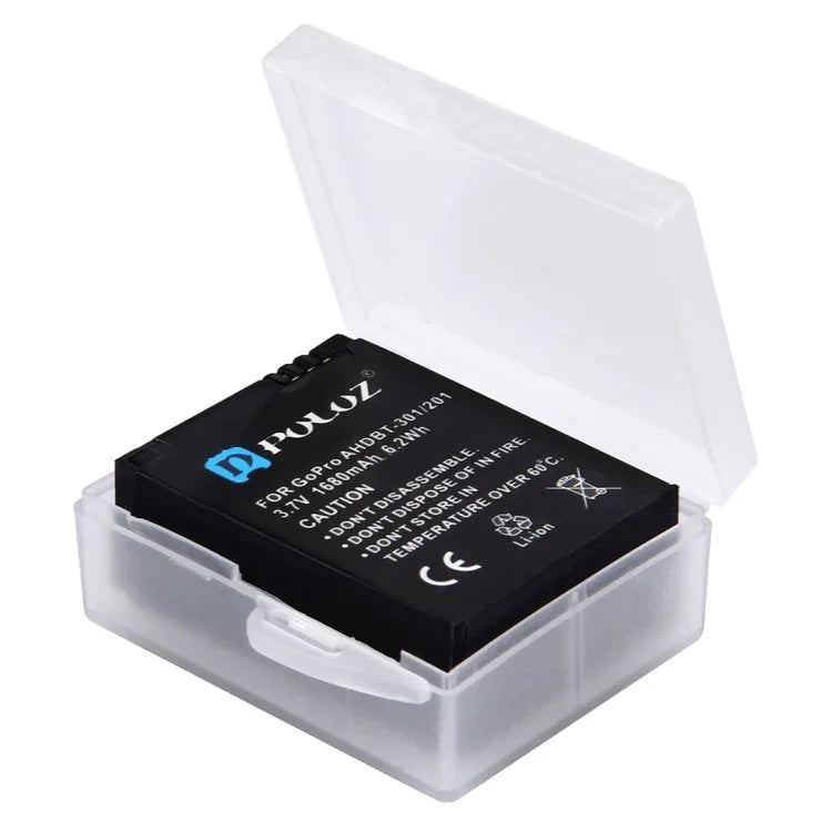 Hộp Đựng Pin Nhựa Cứng Trong Suốt PULUZ (dành cho Pin GoPro HERO4), AHDBT-301/201, AHDBT-401