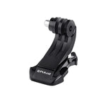 Giá gắn móc J dọc bề mặt đen PULUZ cho máy quay thể thao PULUZ, giá kẹp linh hoạt Jaws cho GoPro, Insta360, DJI và các máy quay hành động khác, giá gắn móc J