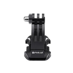 Giá gắn móc J dọc bề mặt đen PULUZ cho máy quay thể thao PULUZ, giá kẹp linh hoạt Jaws cho GoPro, Insta360, DJI và các máy quay hành động khác, giá gắn móc J