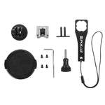 Bộ vỏ bảo vệ CNC hợp kim nhôm PULUZ kèm cờ lê kim loại, nắp ống kính, ốc vít và adapter chân máy cho GoPro HERO5 Session /HERO4 Session /HERO Session, dành cho HERO4 Session