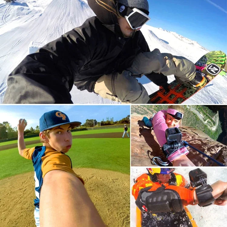 Dây đeo găng tay xoay 360 độ kiểu găng lòng bàn tay PULUZ cho GoPro, Insta360, DJI và các máy quay hành động khác, dây đeo lòng bàn tay găng tay