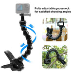 Giá Kẹp Linh Hoạt Jaws Cho Máy Quay Thể Thao Hành Động PULUZ Cho GoPro, Insta360, DJI và Các Máy Quay Hành Động Khác, Giá Gắn Jaws