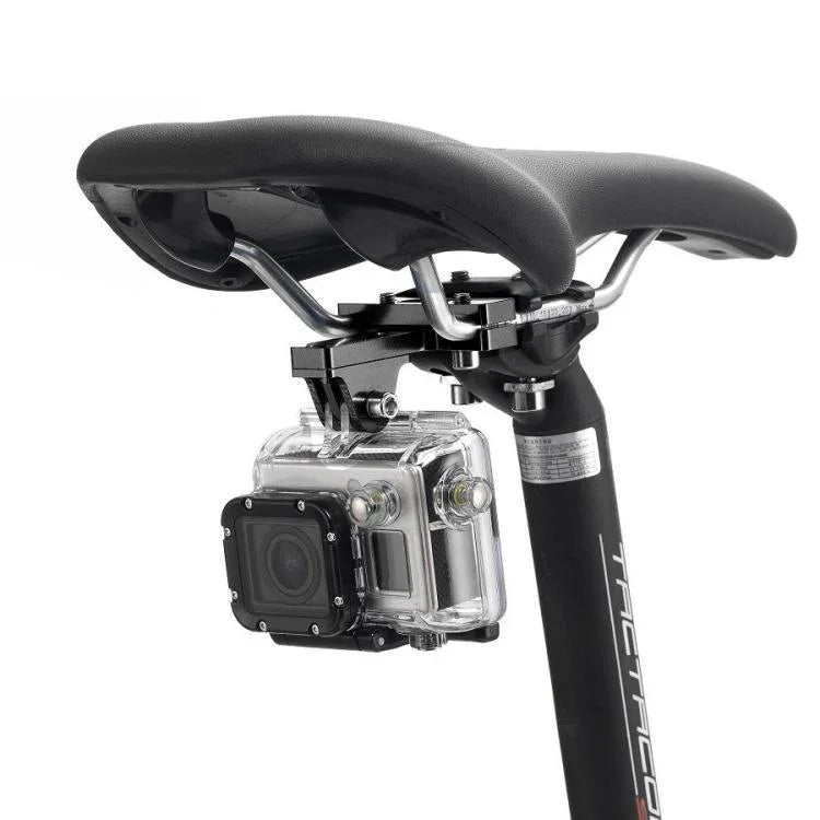 Giá đỡ đệm yên xe đạp hợp kim nhôm PULUZ cho GoPro, Insta360, DJI và các máy quay hành động khác, giá đỡ yên