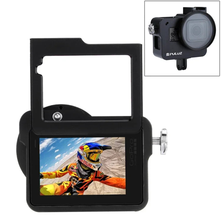 Vỏ bảo vệ PULUZ bằng hợp kim nhôm CNC với khung bảo hiểm & ống kính UV 52mm cho GoPro HERO(2018) /7 Đen /6 /5, Dành cho khung kéo HERO6 /5, Dành cho khung kéo HERO5