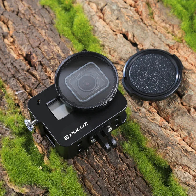 Vỏ bảo vệ PULUZ bằng hợp kim nhôm CNC với khung bảo hiểm & ống kính UV 52mm cho GoPro HERO(2018) /7 Đen /6 /5, Dành cho khung kéo HERO6 /5, Dành cho khung kéo HERO5
