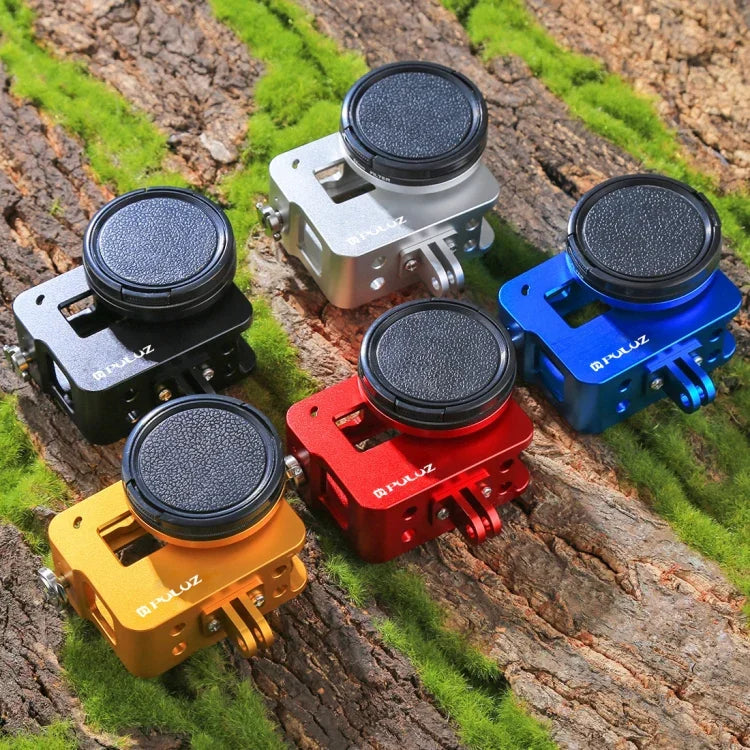 Vỏ bảo vệ PULUZ bằng hợp kim nhôm CNC với khung bảo hiểm & ống kính UV 52mm cho GoPro HERO(2018) /7 Đen /6 /5, Dành cho khung kéo HERO6 /5, Dành cho khung kéo HERO5