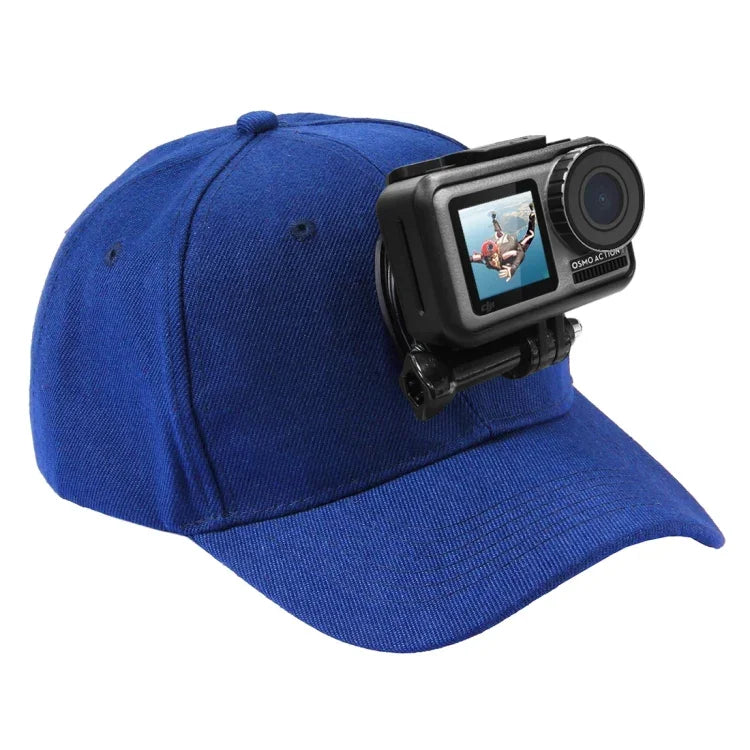 Mũ bóng chày PULUZ với móc J-Hook & ốc vít cho GoPro, DJI OSMO Action và các máy quay hành động khác, Mũ bóng chày màu đen, Mũ bóng chày màu đỏ, Mũ bóng chày màu xanh đậm