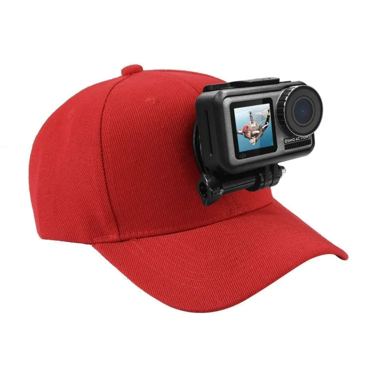Mũ bóng chày PULUZ với móc J-Hook & ốc vít cho GoPro, DJI OSMO Action và các máy quay hành động khác, Mũ bóng chày màu đen, Mũ bóng chày màu đỏ, Mũ bóng chày màu xanh đậm
