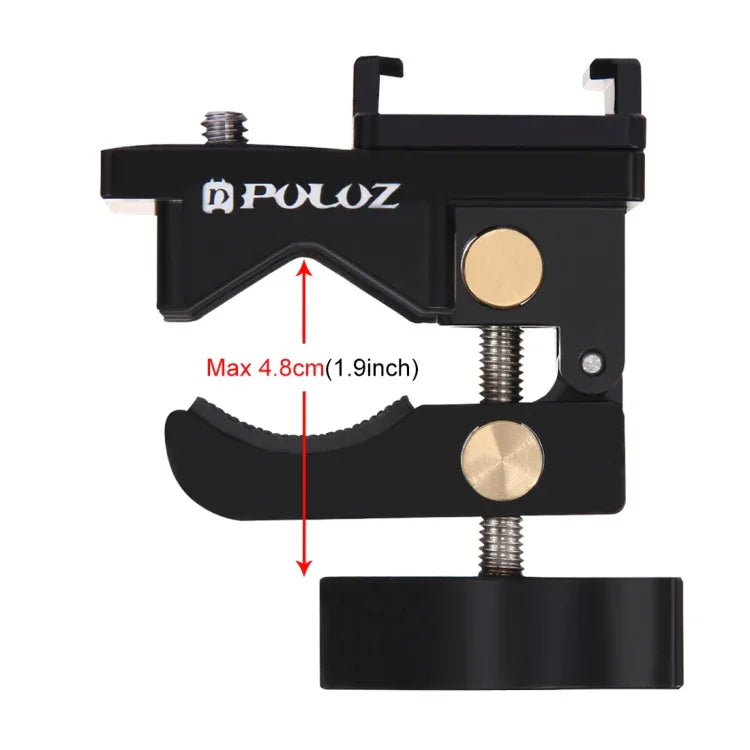 Kẹp cố định đa năng bằng hợp kim nhôm PULUZ cho GoPro, Insta360, DJI và các máy quay hành động khác, Giá đỡ kẹp cố định