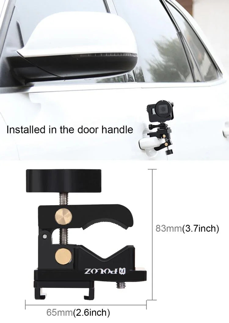 Kẹp cố định đa năng bằng hợp kim nhôm PULUZ cho GoPro, Insta360, DJI và các máy quay hành động khác, Giá đỡ kẹp cố định