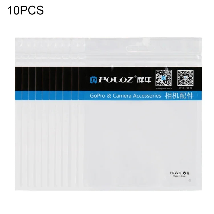 10 túi đóng zip trong suốt 16cm x 13cm có lỗ treo đựng trang sức ngọc trai trắng PULUZ (Kích thước: M), Kích thước: M