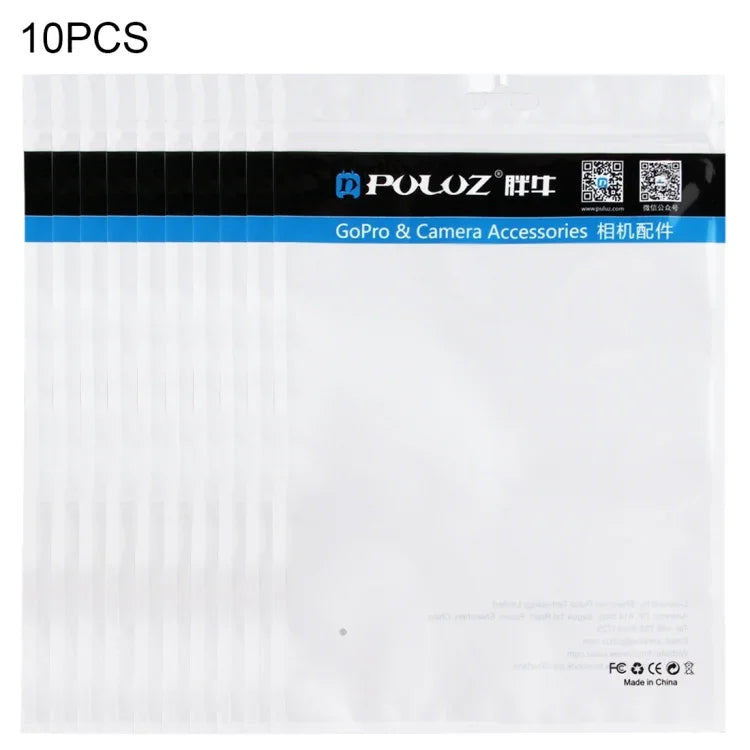 10 túi PULUZ 25.8cm x 18cm có lỗ treo, mặt trước trong suốt, màu ngọc trai trắng, túi khóa kéo đựng trang sức (Kích thước: L), Kích thước: L
