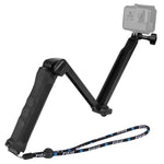 Gậy tự sướng gập ba chiều PULUZ kiêm chân máy mở rộng cho GoPro, Insta360 ONE R, DJI Osmo Action và các máy quay hành động khác, Chiều dài: 20-58cm, Chiều dài: 20-58cm