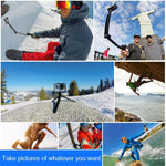 Gậy tự sướng gập ba chiều PULUZ kiêm chân máy mở rộng cho GoPro, Insta360 ONE R, DJI Osmo Action và các máy quay hành động khác, Chiều dài: 20-58cm, Chiều dài: 20-58cm