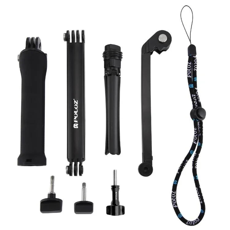 Gậy tự sướng gập ba chiều PULUZ kiêm chân máy mở rộng cho GoPro, Insta360 ONE R, DJI Osmo Action và các máy quay hành động khác, Chiều dài: 20-58cm, Chiều dài: 20-58cm