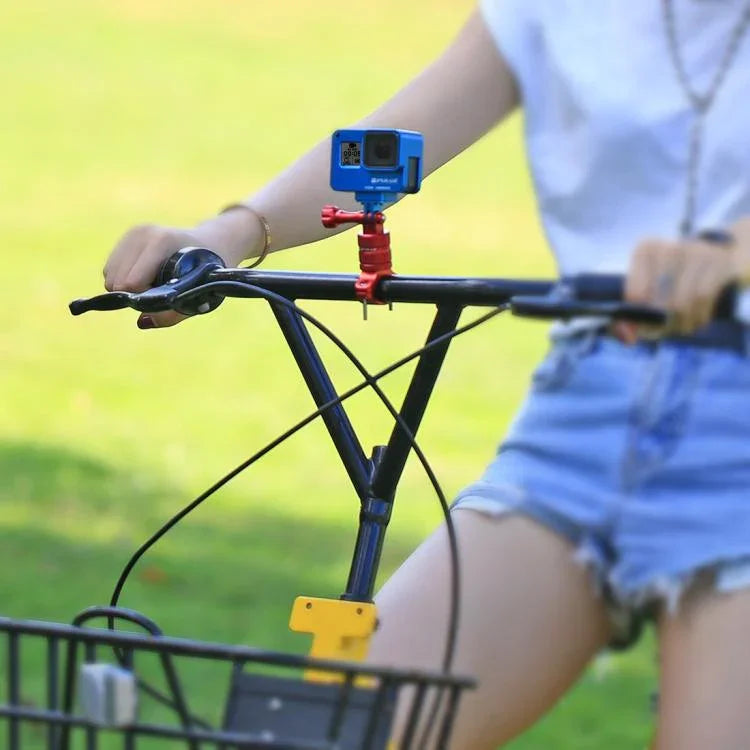 Giá đỡ tay lái xe đạp bằng nhôm xoay 360 độ PULUZ kèm ốc vít cho GoPro, Insta360, DJI và các camera hành động khác, Hàng Trung Quốc (Đỏ), Hàng Trung Quốc (Xanh), Giá đỡ tay lái 1