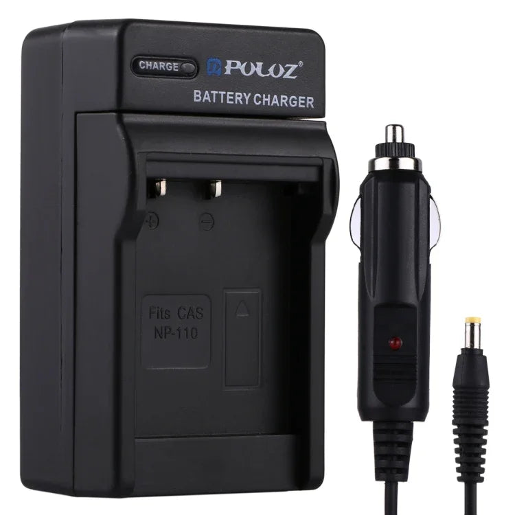 Bộ Sạc Pin Xe Hơi Máy Ảnh Kỹ Thuật Số PULUZ cho Pin Casio NP-110, Bộ Sạc Xe Hơi NP-110