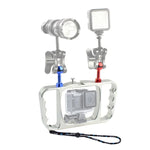 Giá đỡ tay đèn lặn CNC nhôm PULUZ kèm dây đeo cho GoPro, Insta360, DJI và các camera hành động khác, Giá đỡ tay đèn/S