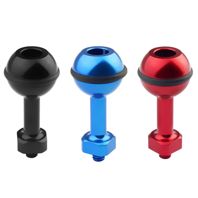 Giá đỡ adapter bi nhôm ốc 1/4 inch PULUZ cho GoPro, Insta360, DJI và các camera hành động khác, Đường kính: 2,5cm, ốc 1/4 inch (Đen), ốc 1/4 inch (Xanh dương)