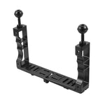 Giá đỡ tay đèn lặn CNC nhôm PULUZ có thể điều chỉnh cho GoPro, Insta360, DJI và các camera hành động khác, Giá đỡ tay đôi