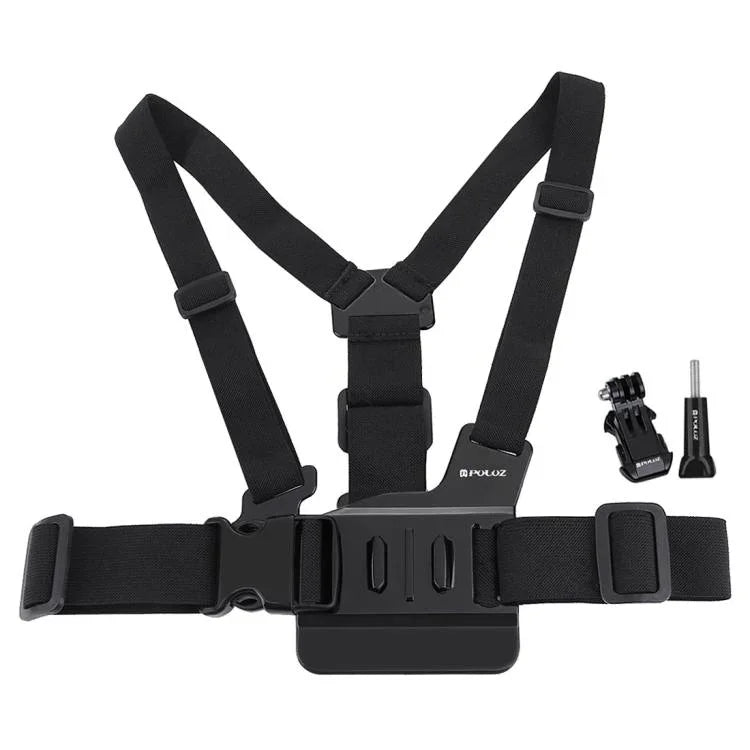 Dây Đeo Ngực Gắn Thân Máy Điều Chỉnh Được PULUZ Kèm Móc J & Vít Dài Cho GoPro, Insta360, DJI và Các Máy Quay Hành Động Khác, Dây Đeo Ngực