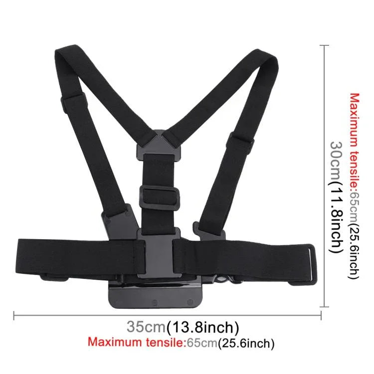 Dây Đeo Ngực Gắn Thân Máy Điều Chỉnh Được PULUZ Kèm Móc J & Vít Dài Cho GoPro, Insta360, DJI và Các Máy Quay Hành Động Khác, Dây Đeo Ngực