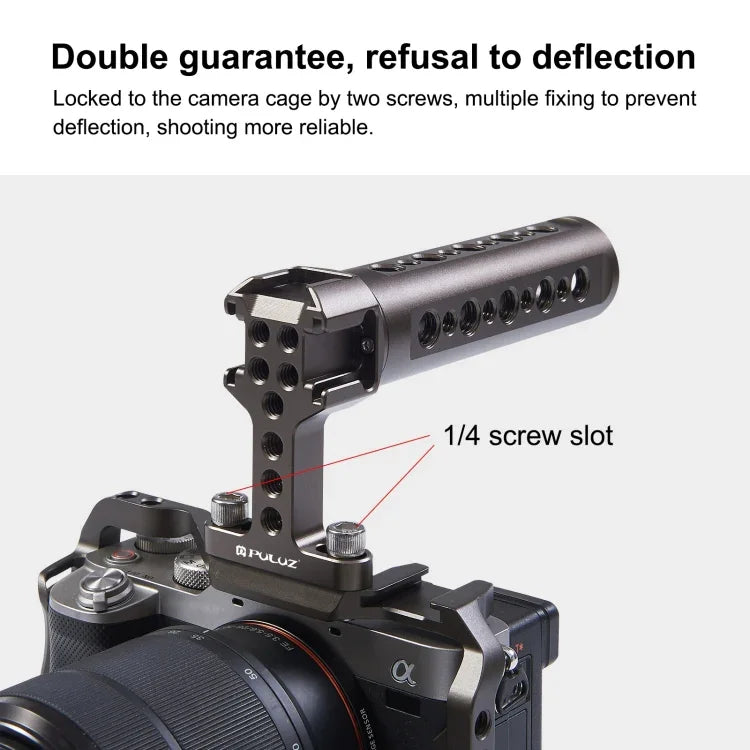 Tay Cầm Trên Bộ Ổn Định Video Cầm Tay PULUZ Kèm 3 Giá Đỡ Giày Lạnh Cho Khung Máy Ảnh, Cho Tay Cầm Trên Khung Máy Ảnh