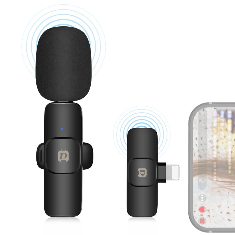 Micro không dây cài áo giảm tiếng ồn và vang cho thiết bị 8 chân, hỗ trợ sạc điện thoại, micro không dây 8 chân