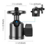 Adapter đầu bi chân máy kim loại ren trong 1/4 inch PULUZ có khóa núm, Ren trong 1/4 inch