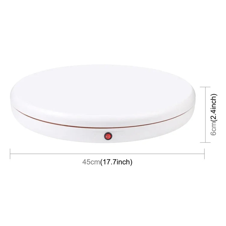 PULUZ Giá đỡ xoay điều khiển từ xa 45cm, màu trắng, tải trọng 100kg, 45cm tải 100kg màu trắng phích cắm AU, 45cm tải 100kg màu trắng phích cắm EU, 45cm tải 100kg màu trắng phích cắm UK, 45cm tải 100kg màu trắng phích cắm US