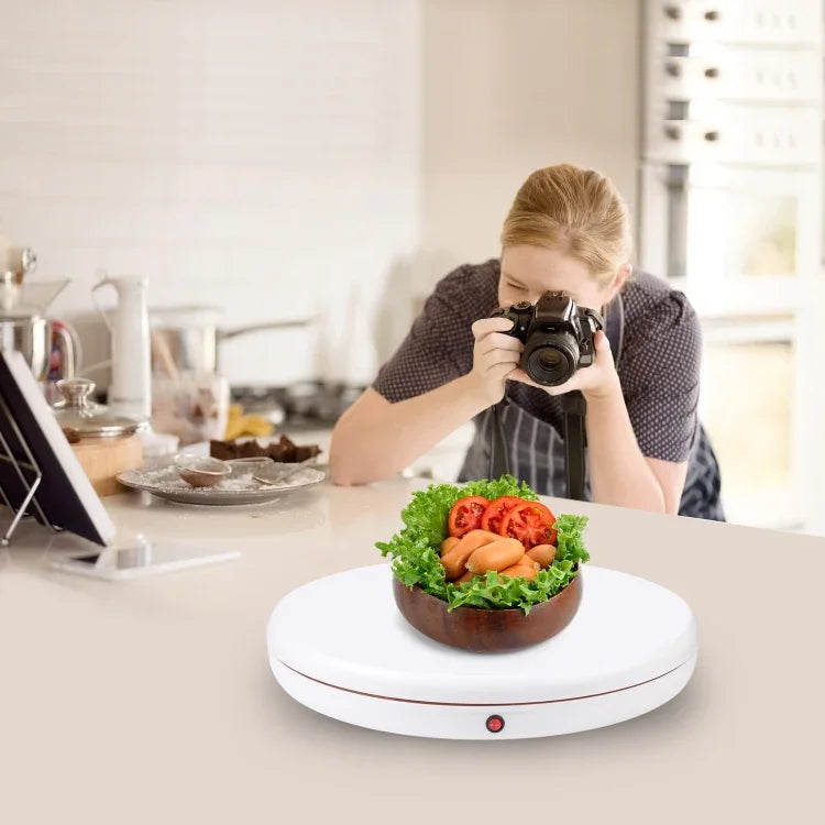 PULUZ Giá đỡ xoay điều khiển từ xa 45cm, màu trắng, tải trọng 100kg, 45cm tải 100kg màu trắng phích cắm AU, 45cm tải 100kg màu trắng phích cắm EU, 45cm tải 100kg màu trắng phích cắm UK, 45cm tải 100kg màu trắng phích cắm US
