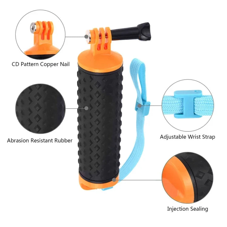 Tay cầm nổi PULUZ với dây đeo cho GoPro HERO10 Black / HERO9 Black / HERO8 Black / HERO7 /6 /5 /5 Session /4 Session /4 /3+ /3 /2 /1, Xiaoyi và các máy quay hành động khác, Tay cầm nổi