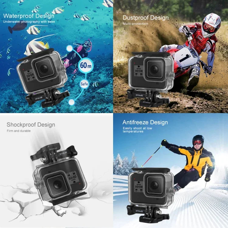 Vỏ chống nước lặn sâu 60m PULUZ cho GoPro HERO8 Black, Dành cho GoPro HERO8 Black