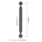 PULUZ Cánh tay nổi bằng sợi carbon 2 quả bóng 9 inch 23cm Đường kính 20.8mm, Đường kính bóng: 25mm, 9 inch Màu đen