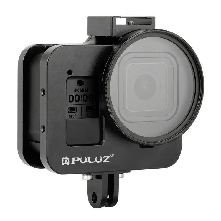 Vỏ bảo vệ CNC hợp kim nhôm PULUZ với khung bảo hiểm & kính lọc UV 52mm cho GoPro HERO8 Black, Dành cho HERO8 Black có khung