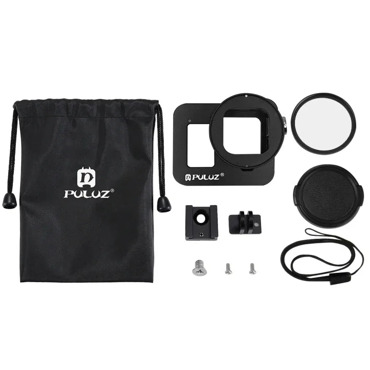 Vỏ bảo vệ CNC hợp kim nhôm PULUZ với khung bảo hiểm & kính lọc UV 52mm cho GoPro HERO8 Black, Dành cho HERO8 Black có khung