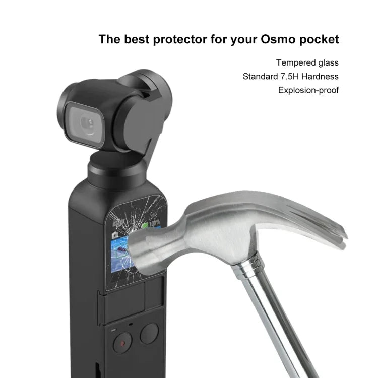 Kính cường lực 9H 2.5D bảo vệ ống kính + phim bảo vệ màn hình cho DJI OSMO Pocket Gimbal, Dành cho DJI OSMO Pocket