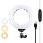 Đèn LED vòng selfie làm đẹp vlog chụp ảnh PULUZ 4,7 inch 12cm 3 chế độ điều chỉnh độ sáng với chân đế đầu bi, 4,7 inch có đầu bi