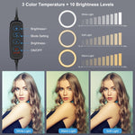 Đèn LED vòng selfie làm đẹp vlog chụp ảnh PULUZ 4,7 inch 12cm 3 chế độ điều chỉnh độ sáng với chân đế đầu bi, 4,7 inch có đầu bi