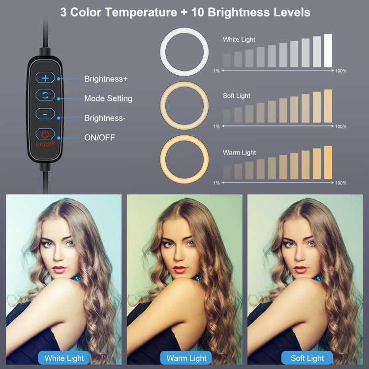 Đèn LED vòng selfie làm đẹp vlog chụp ảnh PULUZ 4,7 inch 12cm 3 chế độ điều chỉnh độ sáng với chân đế đầu bi, 4,7 inch có đầu bi