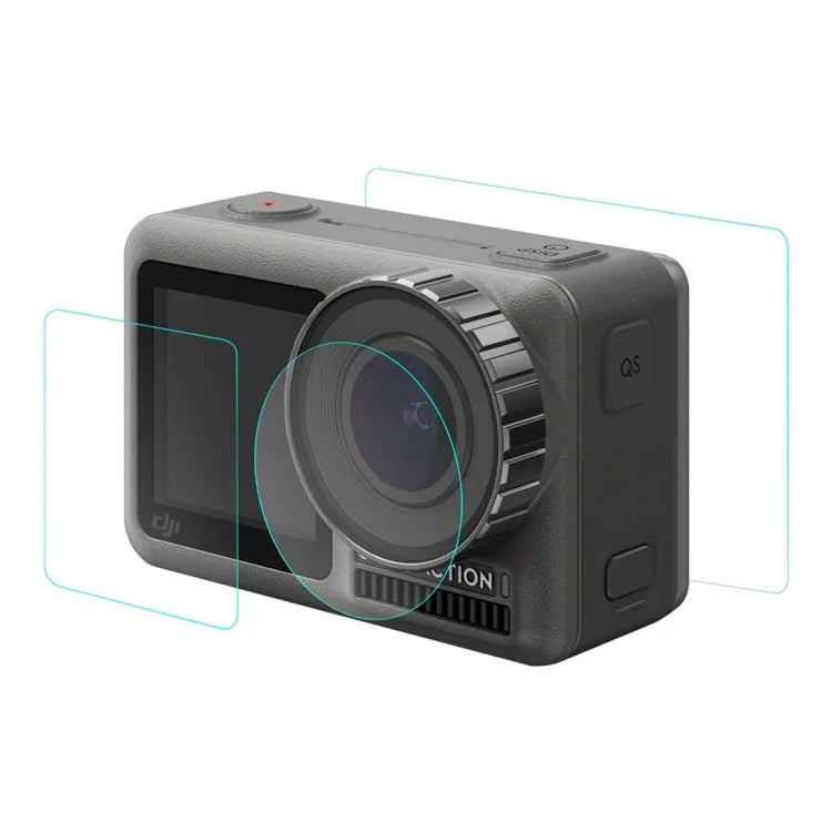 PULUZ Kính cường lực 9H 2.5D cho ống kính + Màn hình LCD trước và sau cho DJI Osmo Action, Dành cho DJI Osmo Action