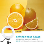 PULUZ Giá Đỡ Bàn Tròn + Đèn LED Vòng USB 4.7 inch 12cm 3 Chế Độ Dimmable Ánh Sáng Vlogging Video, Chiều Cao Điều Chỉnh: 15.5cm-25.5cm, Giá Đỡ Bàn + 4.7 inch