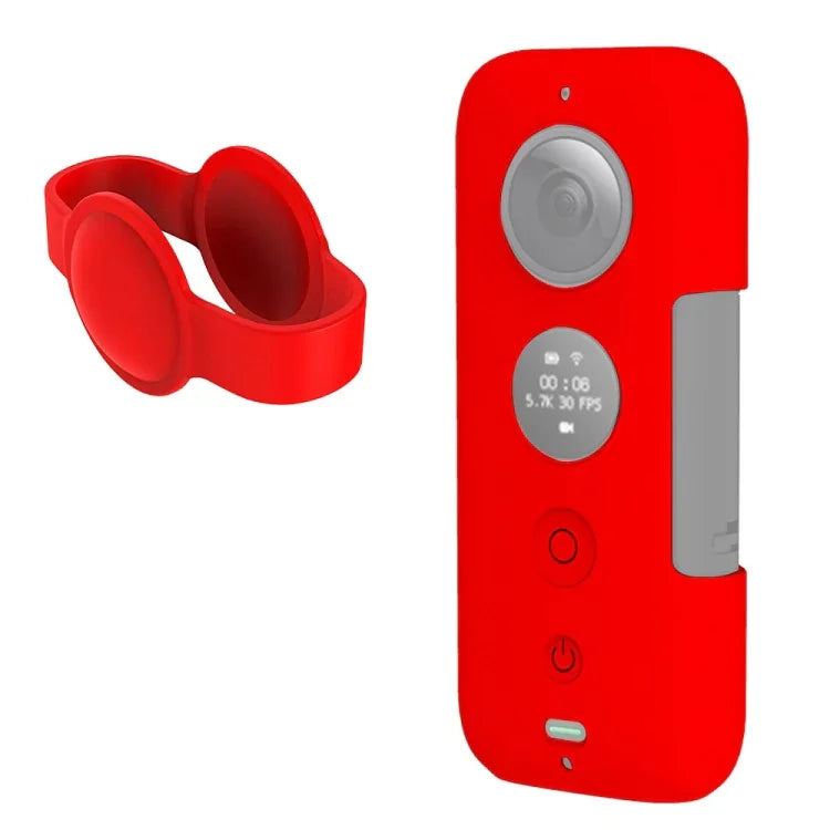 PULUZ Vỏ bảo vệ silicone có nắp ống kính cho Insta360 ONE X, Dành cho Insta360 ONE X(Đen), Dành cho Insta360 ONE X(Đỏ)